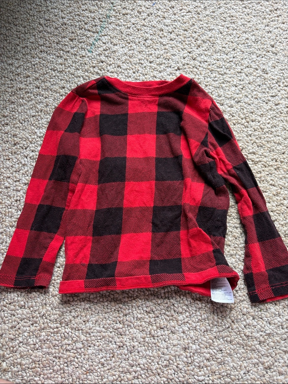 Old Navy Red and Black Buffalo Plaid Long-Sleeve Tee